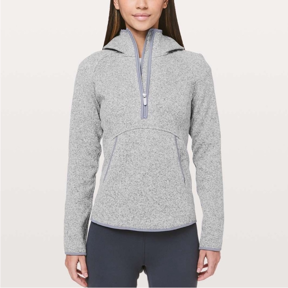 Lululemon Fleece & Thank You Pullover fleece top Heathered Silver Lilac Size 4